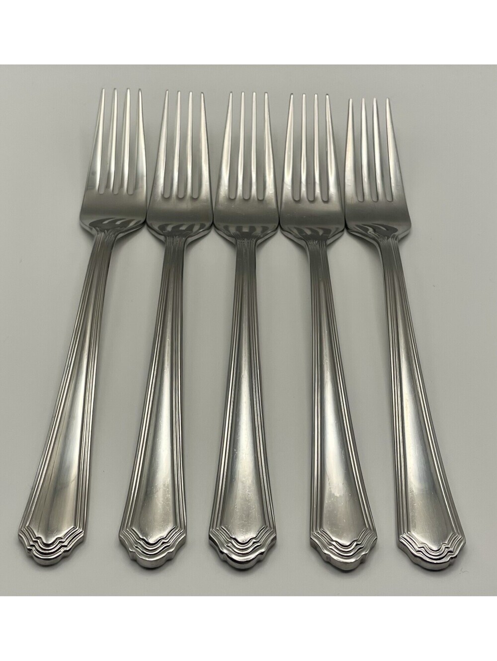 (5) Lenox ARCHWAY 18/10 Stainless China Dinner Fork Lot ~ 8 3/8”